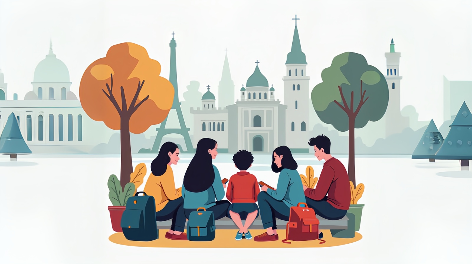 Indian students studying together at a European university